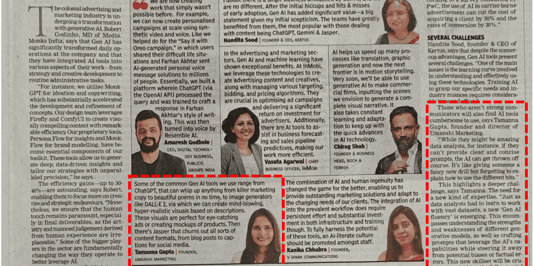 Times Of India_Tamanna Gupta_Founder_Umanshi Marketing_Gen AI Industry Story