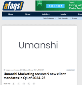 Umanshi Marketing afaqs Coverage 