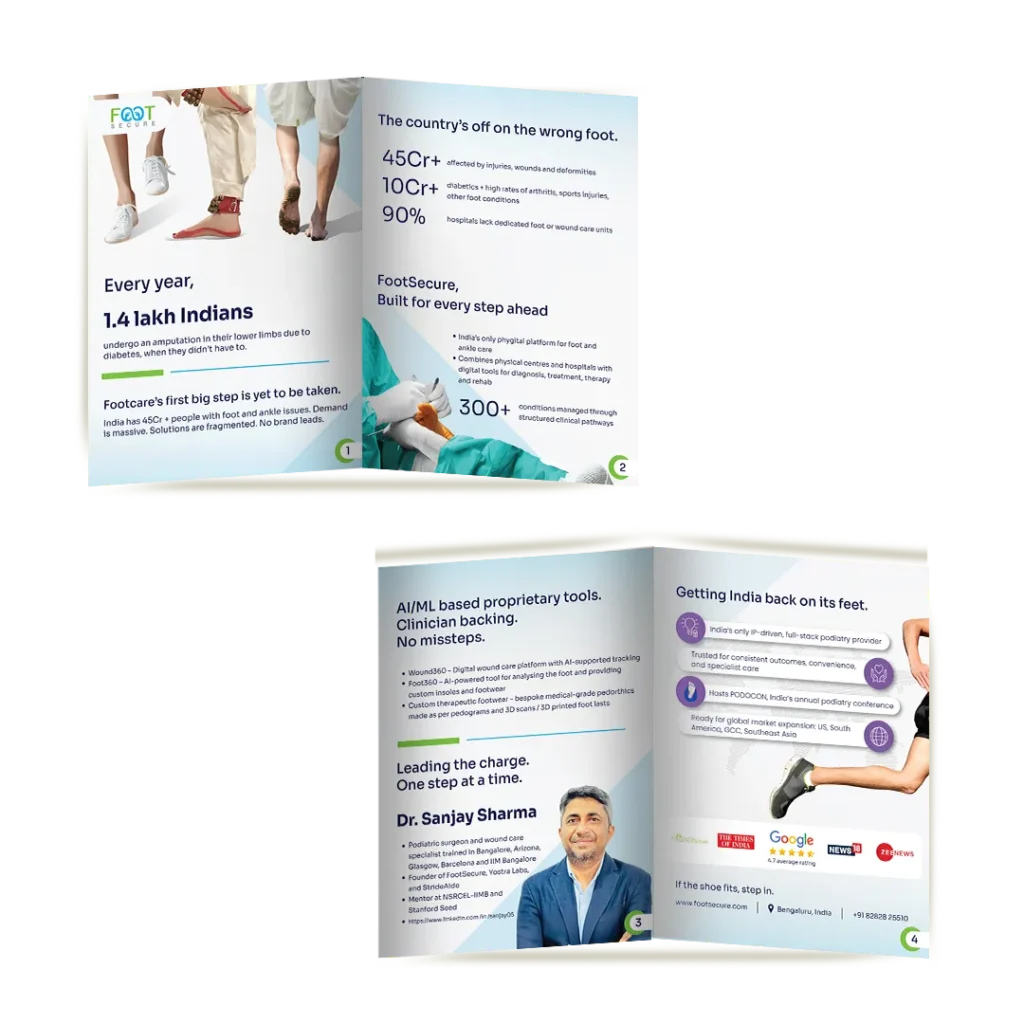 Footsecure IIMBue Stall Brochure Design by Top Branding Agency in Mumbai