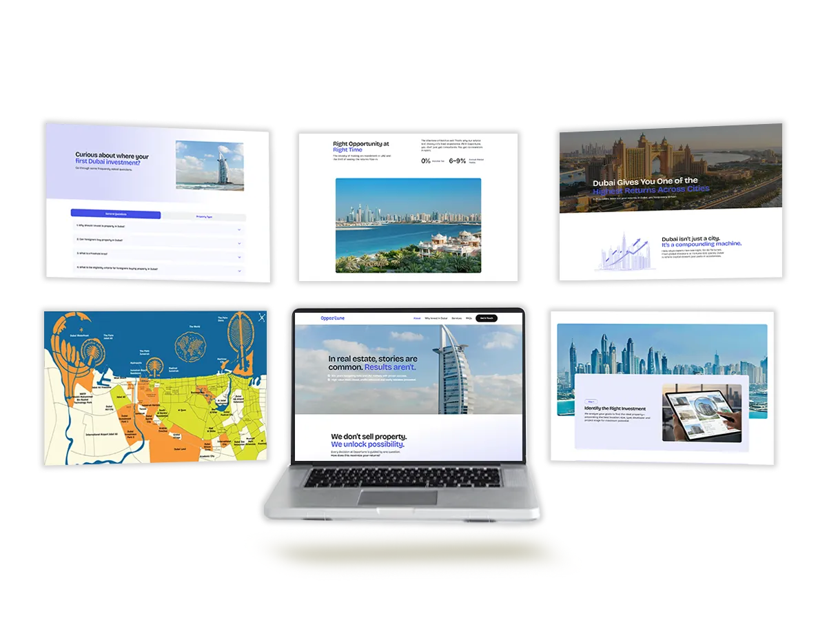Opportune Real Estate Dubai Website by TOP digital agency in mumbai