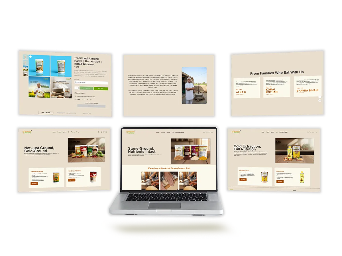 Sampusht Organic Food D2C Website by TOP digital agency in mumbai