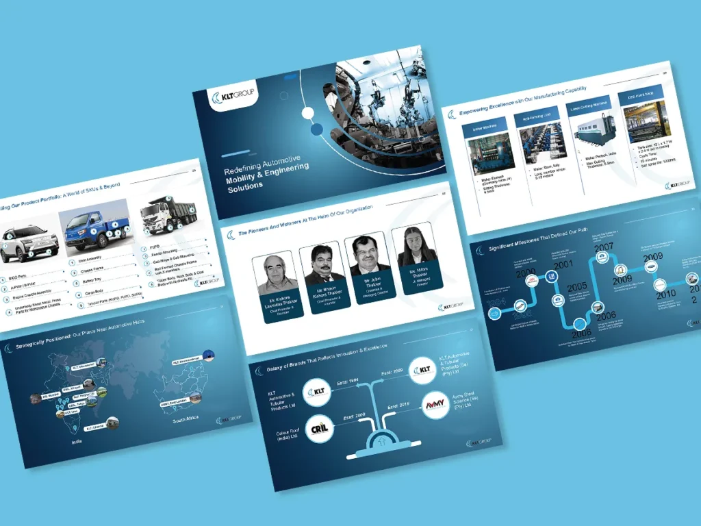 KLT GROUP Manufacturing Pitch Deck by top branding agency in mumbai