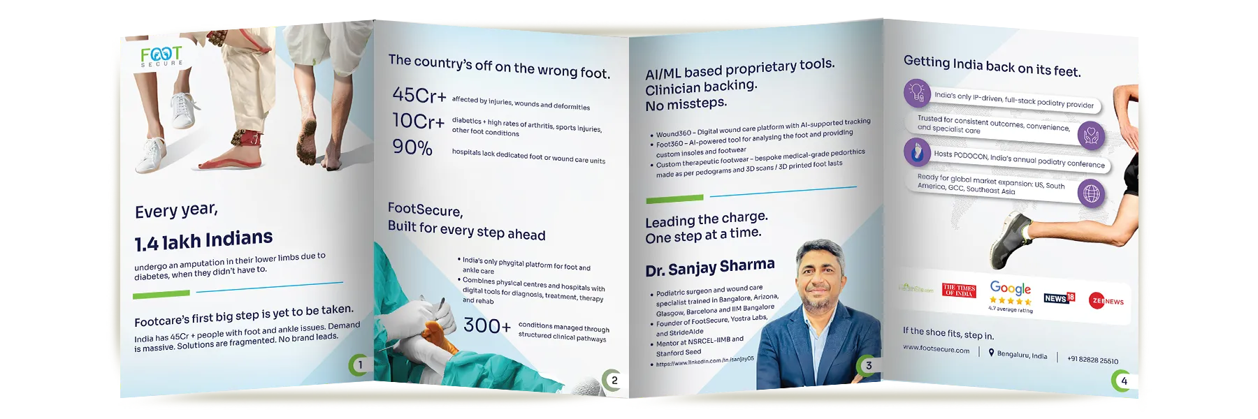 Footsecure IIMBue Stall Brochure Design by Top Branding Agency in Mumbai
