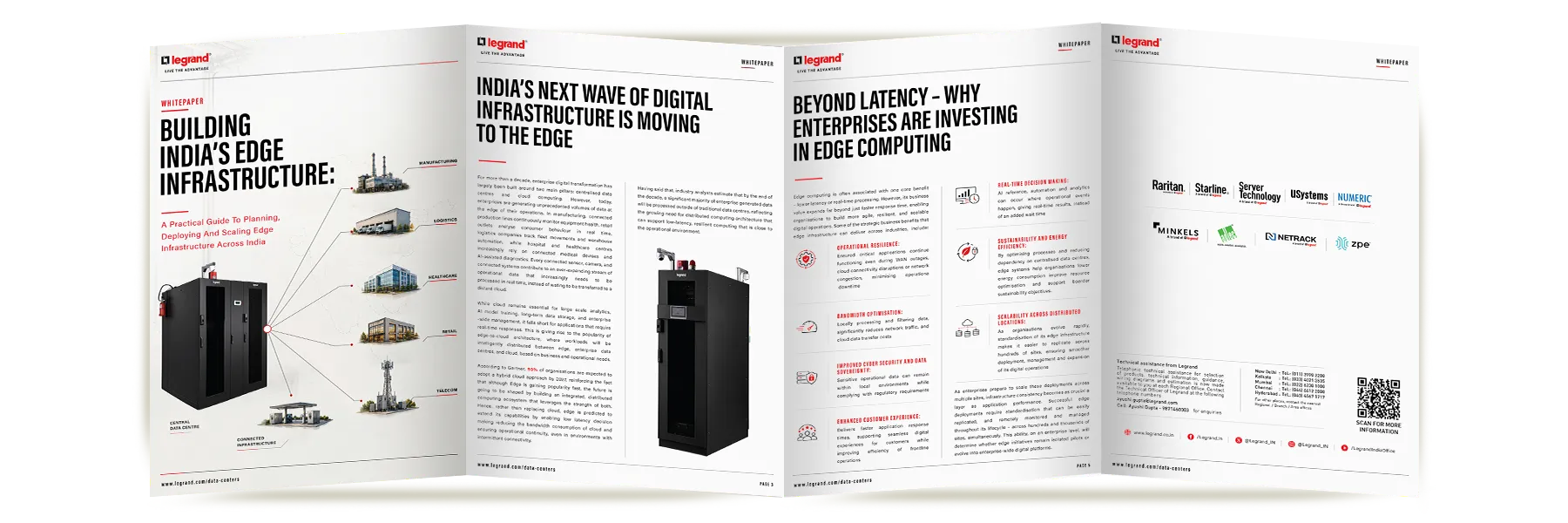 • Legrand edge infrastructure whitepaper pages showing the building blocks of edge deployment